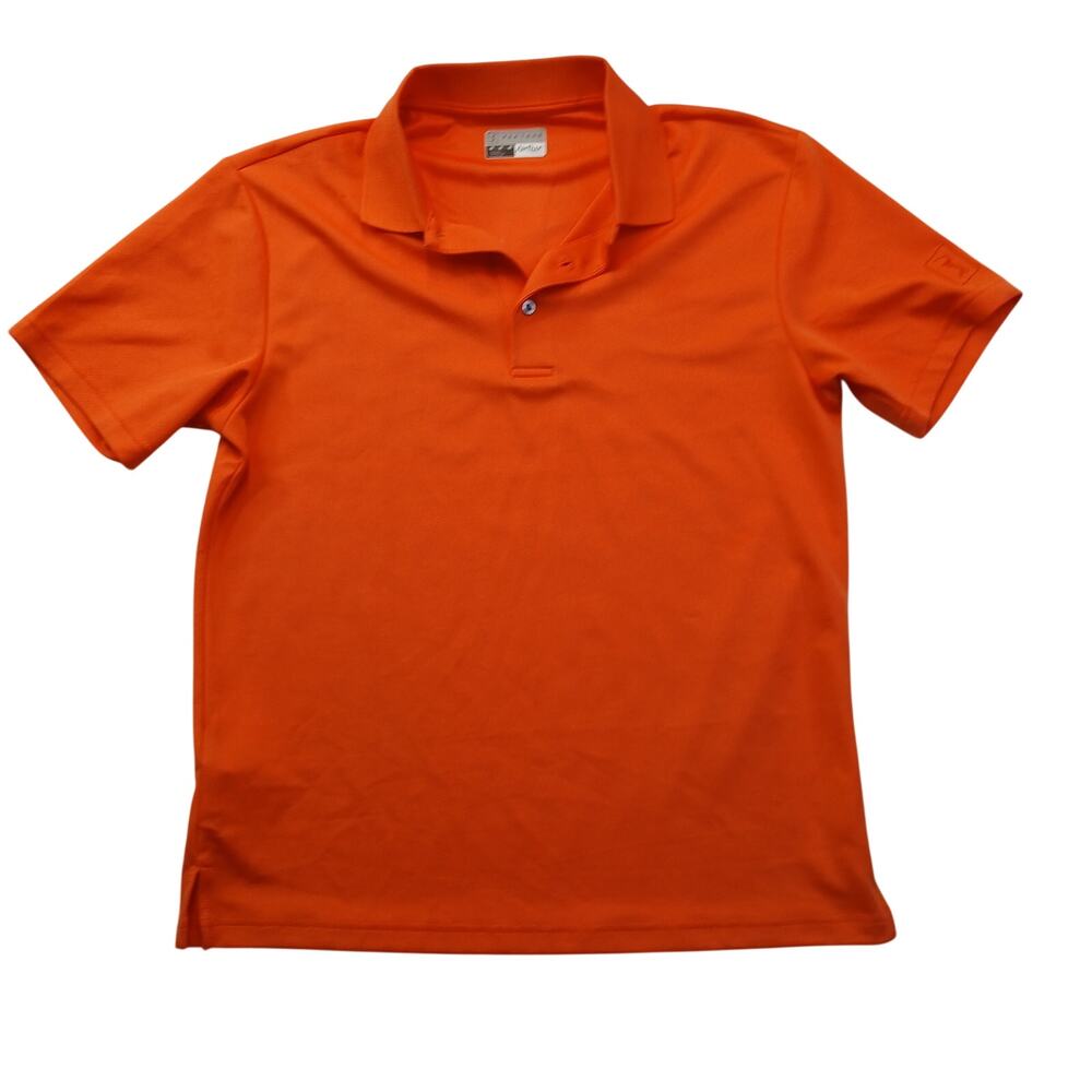 PGA Tour Airflux Short Sleeve Orange Polo Golf Performance Shirt Men's M